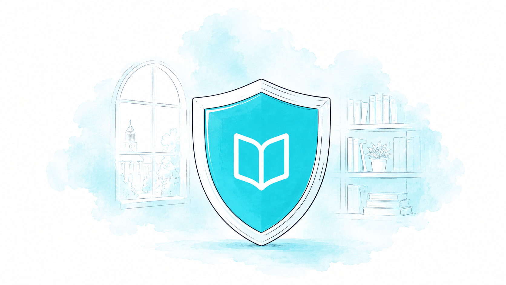 Shield with book